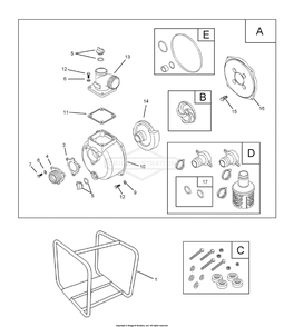 Water Pump (073053) Diagram and Parts List for 073053-00 WP-20 Briggs and Stratton Water Pump